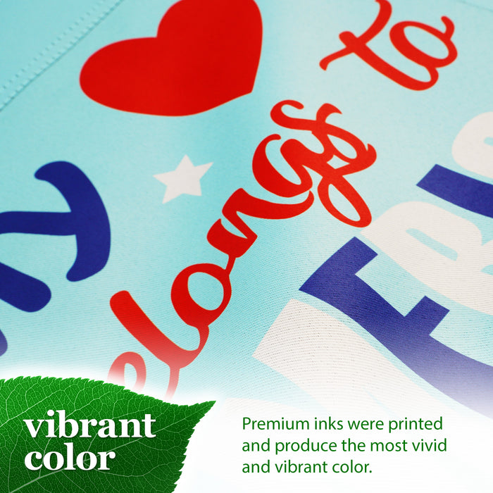G128 Heart America Belongs Garden Flag 12x18 In Double Sided Independence Day Yard Garden Lawn Decoration