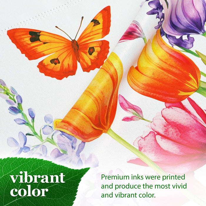 G128 Spring Tulip Butterfly Floral Garden Flag 12x18 In Double Sided Spring Yard Garden Lawn Decoration