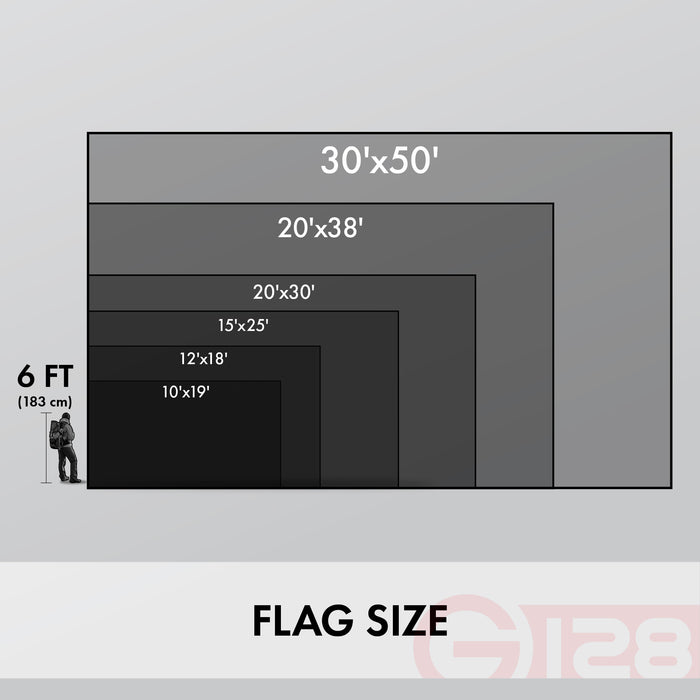 G128 15x25 Ft American USA Flag Deluxe TearProof Series, Featuring Super Tough Spun Polyester, Embroidered Stars, American Flag For Outside High Winds