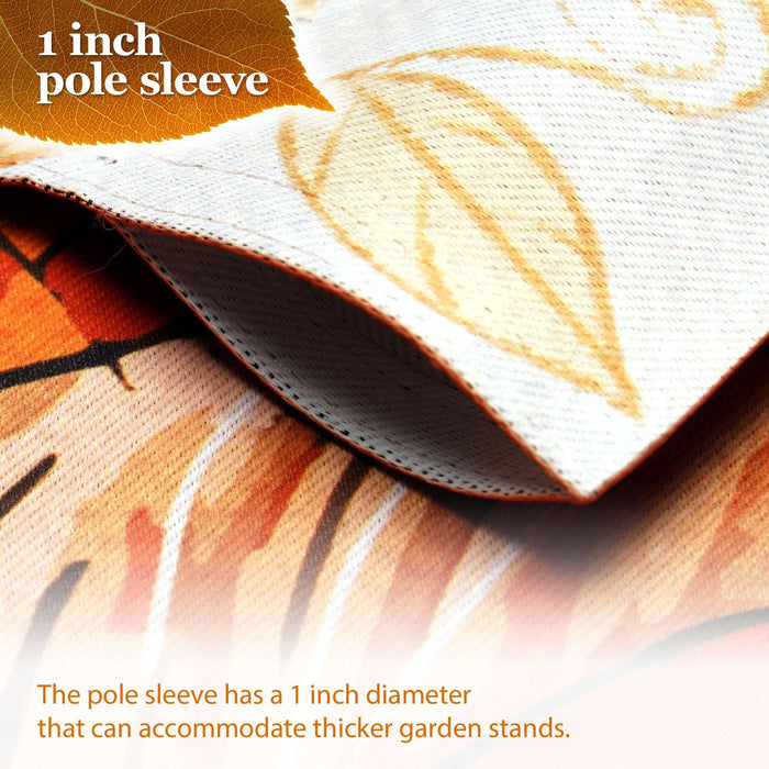 G128 36x16IN Garden Flag Stand & 12x18 Welcome Fall Gnome Flag Kit