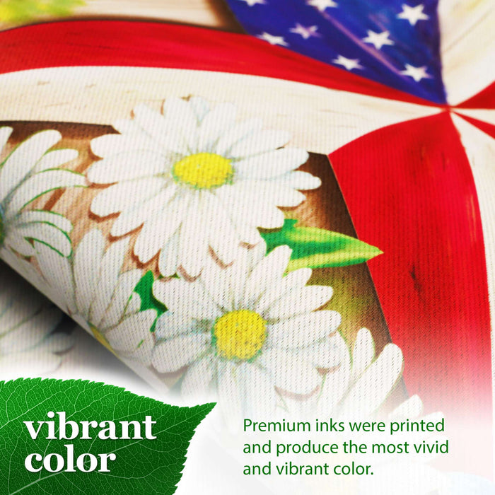 G128 USA Star Flowers Garden Flag 12x18 In Double Sided Independence Day Yard Garden Lawn Decoration