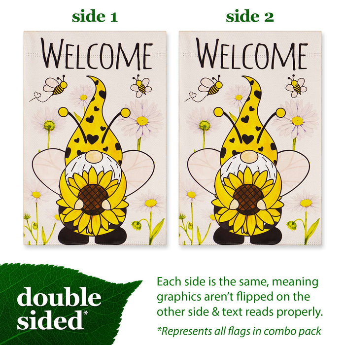 G128 set of 6 valentine's and seasonal gnomes garden flags, 12x18 inch, photo 3