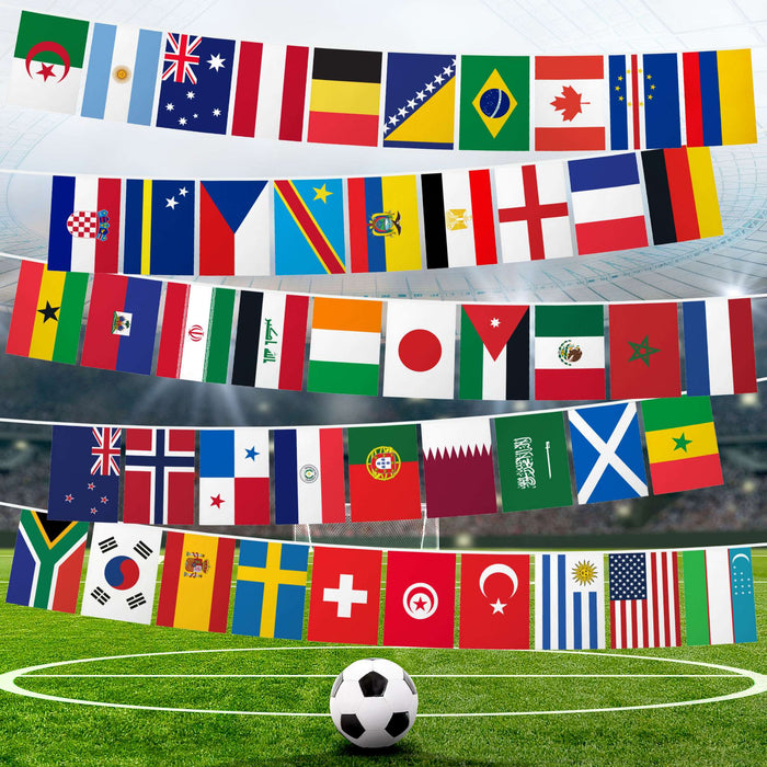 G128 2026 World Cup Bunting Banner | Flag 7.5 x 11 Inch, Full String 58 Feet | LiteWeave Pro Series Printed 150D Poly | String Flag Decor for Fan Club Party, Soccer Events, World Cup Fan Celebration