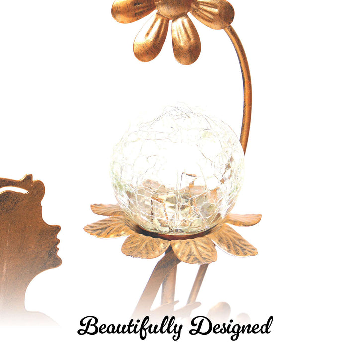 G128 Fairy Solar Lights Garden Stake Decor for Outside | 28IN Metal Fairy Figurine Stake Decor for Patio Lawn Yard Pathway Outdoor Home