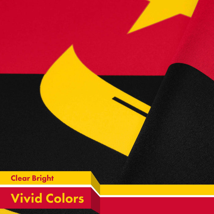 G128 3 Pack: Angola Angolan Flag | 3x5 Ft | LiteWeave Pro Series Printed 150D Polyester | Country Flag, Indoor/Outdoor, Vibrant Colors, Brass Grommets
