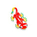 G128 red gecko lizard metal wall art hanging decor, 9 inch nominal size