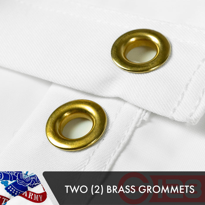 G128 - U.S. Army Military Flag 2x3 Ft Double Sided 2ply Embroidered Heavy Duty Brass Grommets