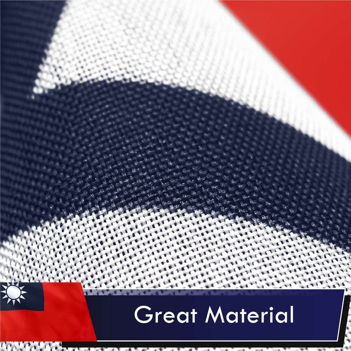 G128 2 Pack: Taiwan Taiwanese Flag | 2x3 Ft | LiteWeave Series Printed 100D Polyester | Indoor/Outdoor, Vibrant Colors, Brass Grommets