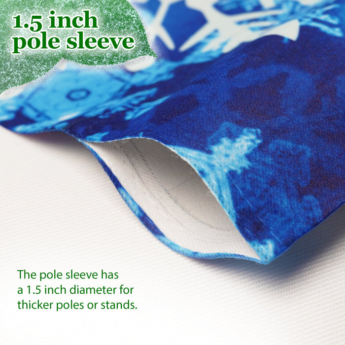 G128 House Flag Let It Snow Snowflakes | 28x40 Inch | Printed Blockout Polyester - Winter Decoration