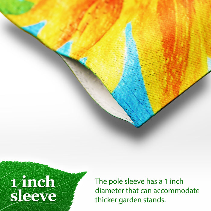 G128 Garden Flag Welcome Sunflowers Blue Sky | 12x18 Inch | Printed Blockout Polyester - Everyday Decoration