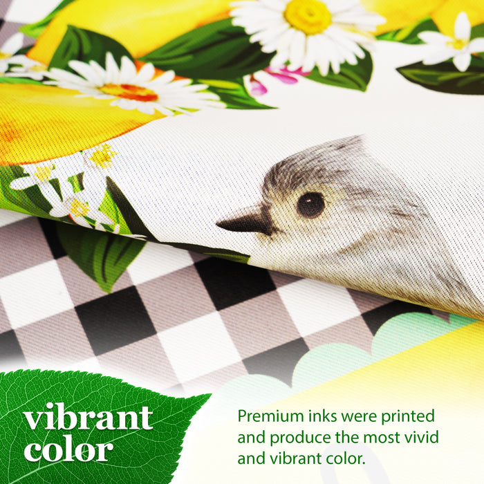 G128 Garden Flag Welcome Bird with Fruit Wreath | 12x18 Inch | Printed Blockout Polyester - Everyday Decoration