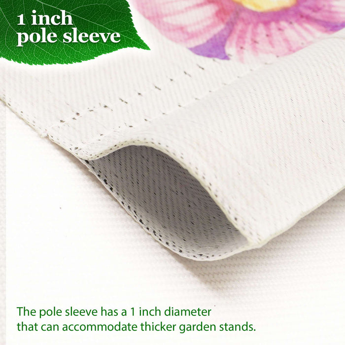 G128 Combo Pack: Garden Flag Stand 36x16IN & Garden Flag Home Sweet Home Butterflies Printed 12x18IN Double Sided