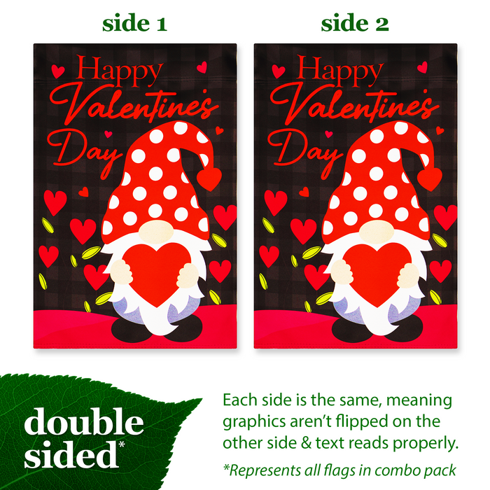 G128 set of 8 gnomes with heart and watermelon garden flags, 12x18 inch, photo 3