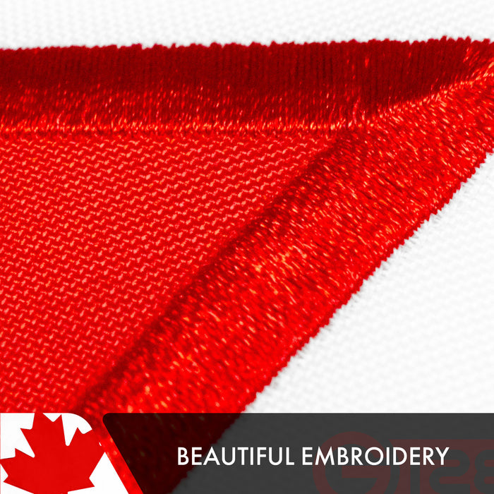 G128 3 Pack: Canada Canadian Flag | 6x10 Ft | Double ToughWeave Series Double Sided Embroidered 210D Polyester | Country Flag, Embroidered Design, Indoor/Outdoor, Brass Grommets, Heavy Duty, 3-ply