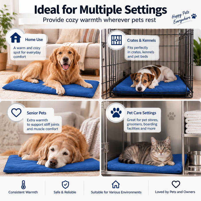 G128 Pet Heating Pad 23.62x17.72IN, 6 Adjustable Temperature Dog Cat Heating Pad with Timer, Waterproof Heated Cat Dog Bed with Chew Resistant Cord, Indoor Electric Pet Heated Mat