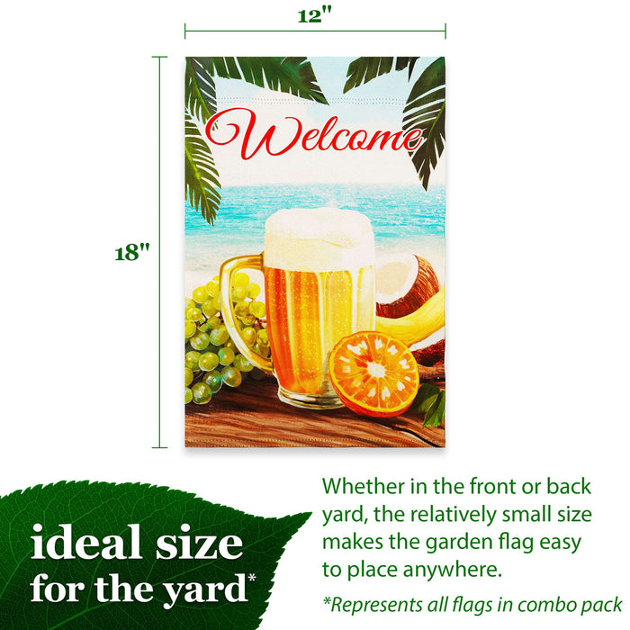 G128 Four Seasons of Joy Garden Flag Set 4 Pack - Double Sided Printed 12x18 Inch - Spring Summer Autumn Winter Holiday Outdoor Yard Decor