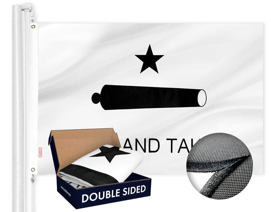 G128 Come and Take It Flag (Cannon Flag) | 3x5 feet | Double Sided Embroidered 210D Indoor/Outdoor, Vibrant Colors, Brass Grommets, Heavy Duty Polyester, 3-ply