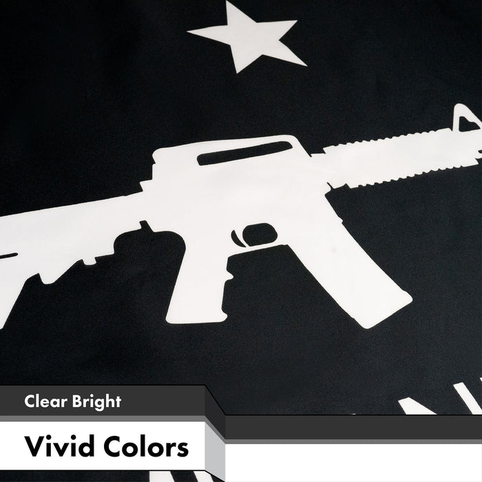 G128 - Come and Take It Rifle Design (Black) Flag 3x5 FT Printed Brass Grommets 150D Polyester Indoor/Outdoor - Much Thicker More Durable Than 100D 75D Polyester