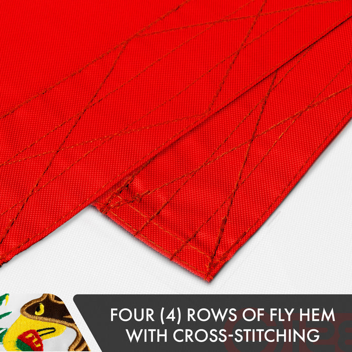 G128 3 Pack: Mexico Mexican Flag | 6x10 Ft | Double ToughWeave Series Double Sided Embroidered 210D Polyester | Country Flag, Embroidered Design, Indoor/Outdoor, Brass Grommets, Heavy Duty, 2-ply