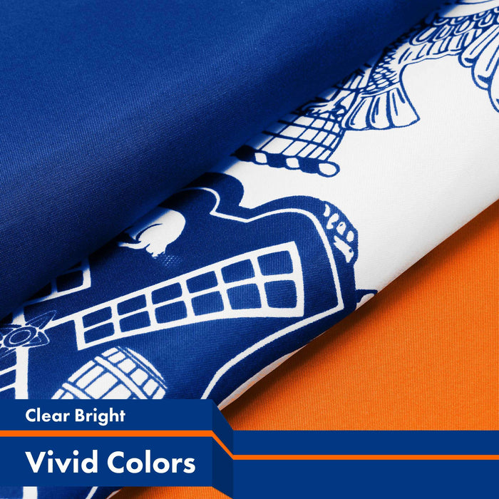 G128 New York Flag | 3x5 Ft | LiteWeave Pro Series Printed 150D Polyester | City Flag, Indoor/Outdoor, Vibrant Colors, Brass Grommets