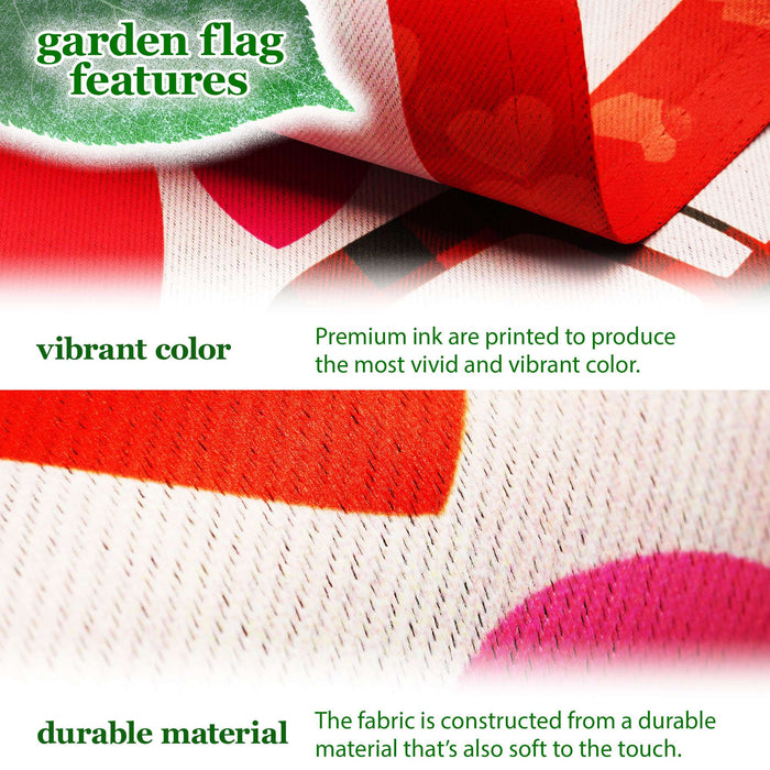 G128 Combo Pack: Garden Flag Stand 36x16IN & Garden Flag Happy Valentine's Day Love Truck Printed 12x18IN Double Sided