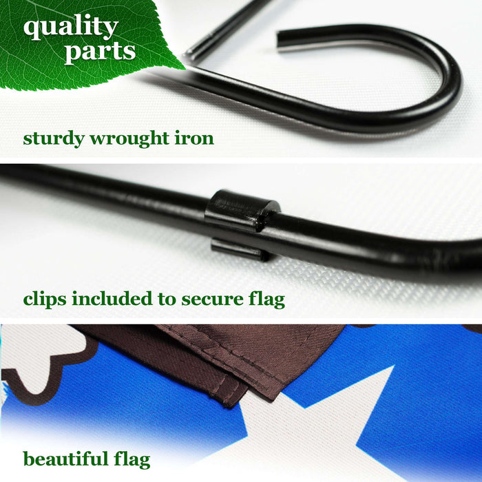 G128 36x16IN Garden Flag Stand & 12x18 Puerto Rico Coqui Frog Flag Kit