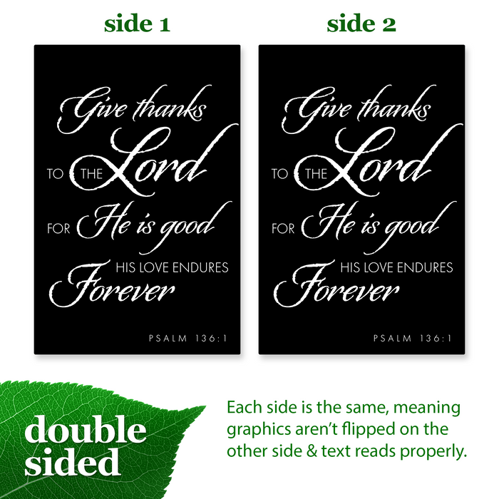 G128 Give Thanks to the Lord Scripture Garden Flag 12x18 In Double Sided Bible Verses Yard Garden Lawn Decoration
