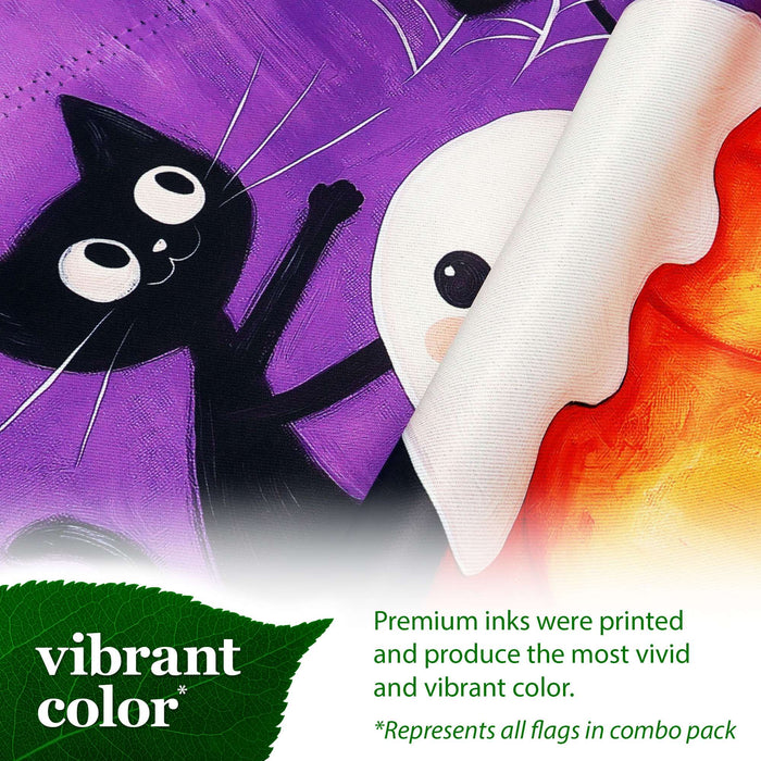 G128 set of 6 leprechaun and halloween cat garden flags, 12x18 inch, photo 5