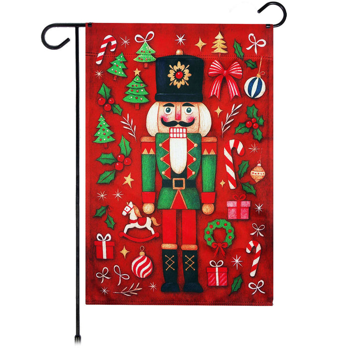 G128 Christmas Nutcracker Holiday Garden Flag 12x18 In Double Sided Christmas Yard Garden Lawn Decoration