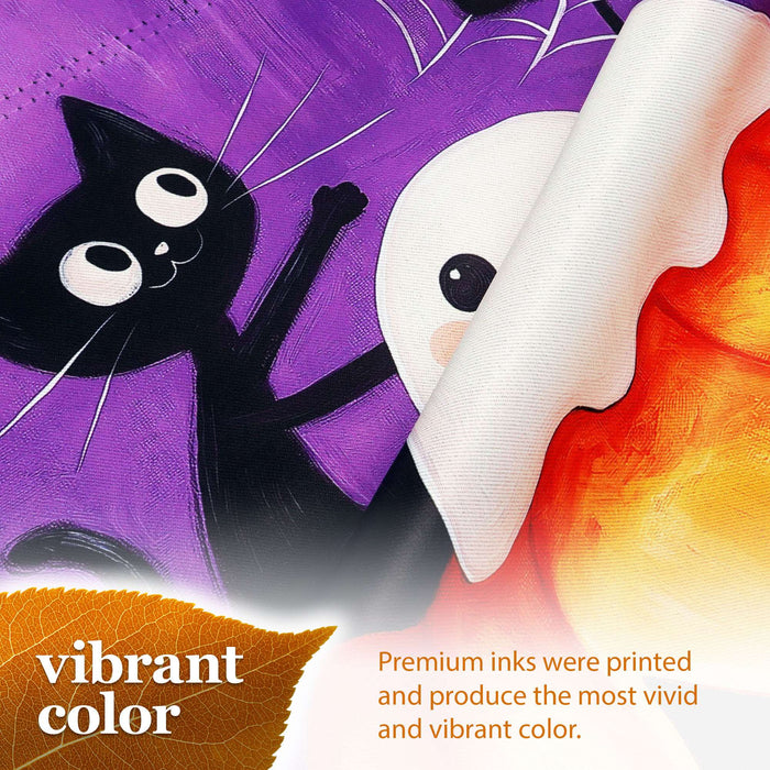 G128 Halloween Ghost Cat Pumpkin Garden Flag 12x18 In Double Sided Halloween Yard Garden Lawn Decoration