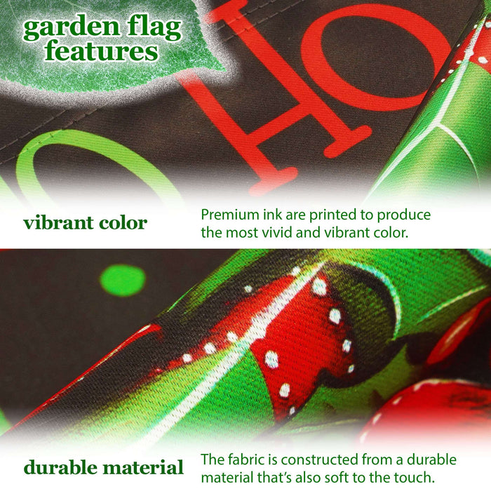 G128 36x16IN Garden Flag Stand & 12x18 Ho Ho Ho Christmas Flag Kit