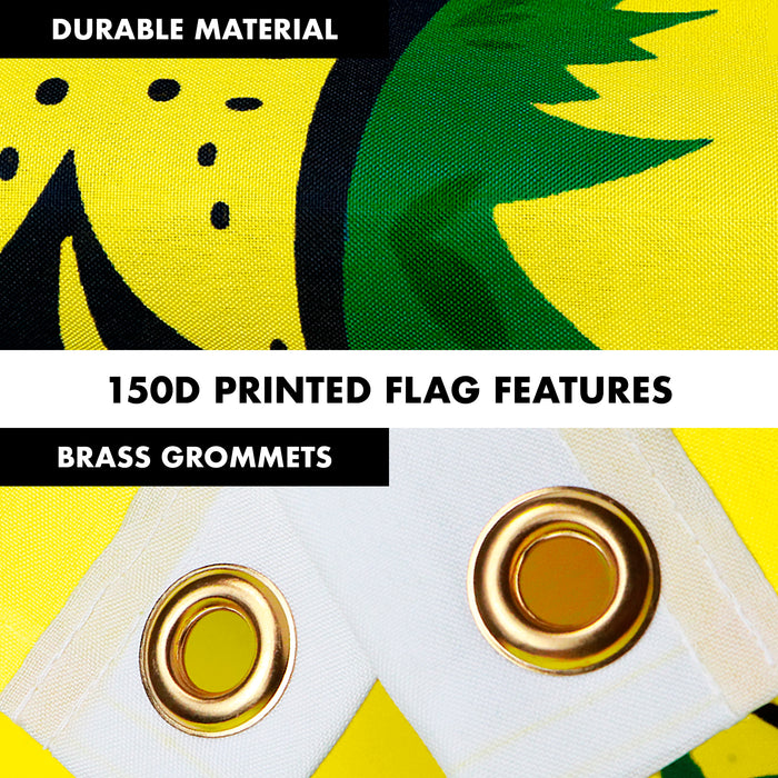 G128 Combo Pack: 6 Ft Tangle Free Aluminum Spinning Flagpole (Silver) & Gadsden Don't Tread On Me Flag 3x5 Ft, LiteWeave Pro Printed 150D Polyester | Pole with Flag Included