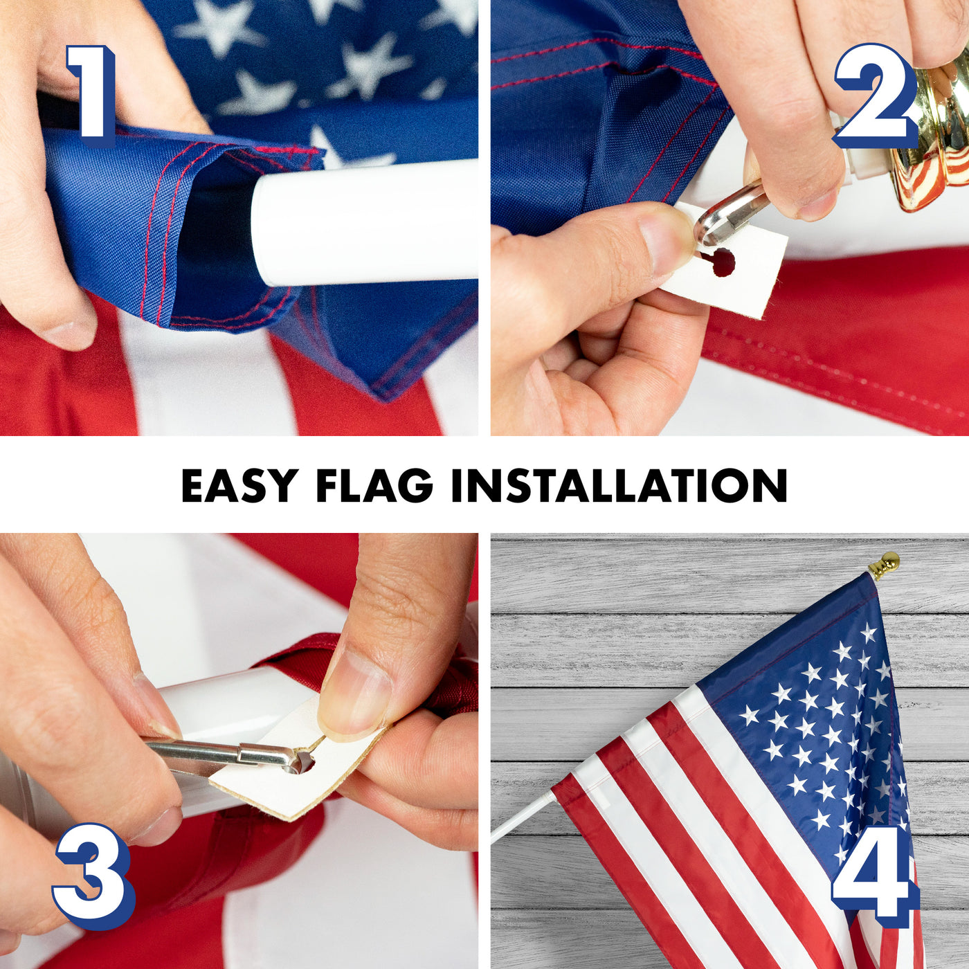 Tangle-Free Spinning Flagpoles in White Tangle-Free Spinning Flagpoles in White