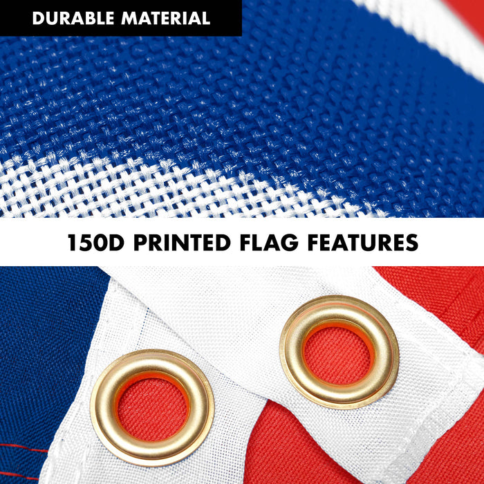 G128 Combo Pack: 5 Ft Twist Free Aluminum Spinning Flagpole (Black) & Taiwan Taiwanese Flag | 2x3 Ft | LiteWeave Series Printed 100D Polyester | Pole with Flag Included