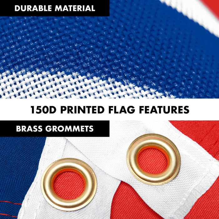 G128 Combo Pack: 6 Ft Twist Free Aluminum Spinning Flagpole (Silver) & Taiwan Taiwanese Flag | 3x5 Ft | LiteWeave Series Printed 100D Polyester | Pole with Flag Included