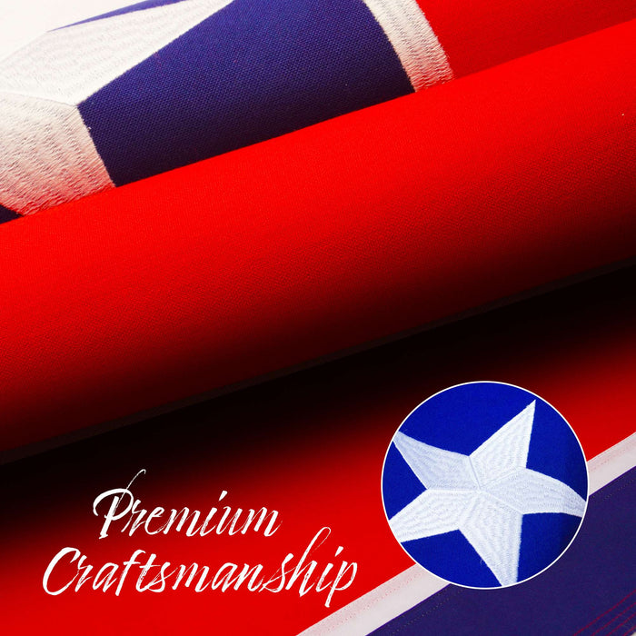 G128 Tennessee TN State Flag | 2.5x4 Ft | StormFlyer Series Embroidered 220GSM Spun Polyester | Embroidered Design, Indoor/Outdoor, Brass Grommets, Heavy Duty, All Weather