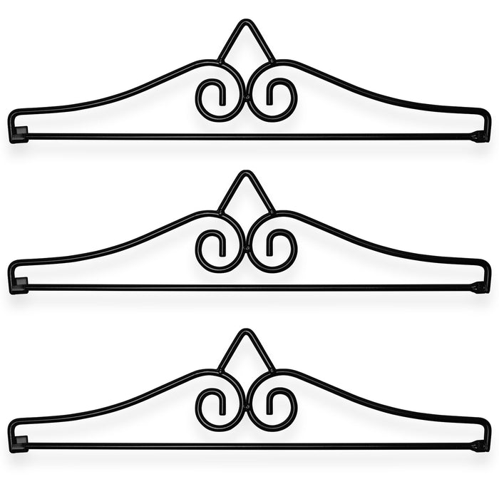 G128 3 Pack: Garden Flag Wall Hanger, Black Wrought Iron Small Flag Hanger, Heavy Duty Garden Flag Holder (Ideal for Flag/Banner with Width Smaller than 13")
