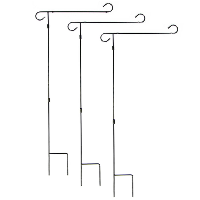 G128 3 Pack: Yard Garden Flags Holder, Garden Flag Stand Outdoor Flag Holder, Black Iron 36" H x 16" W