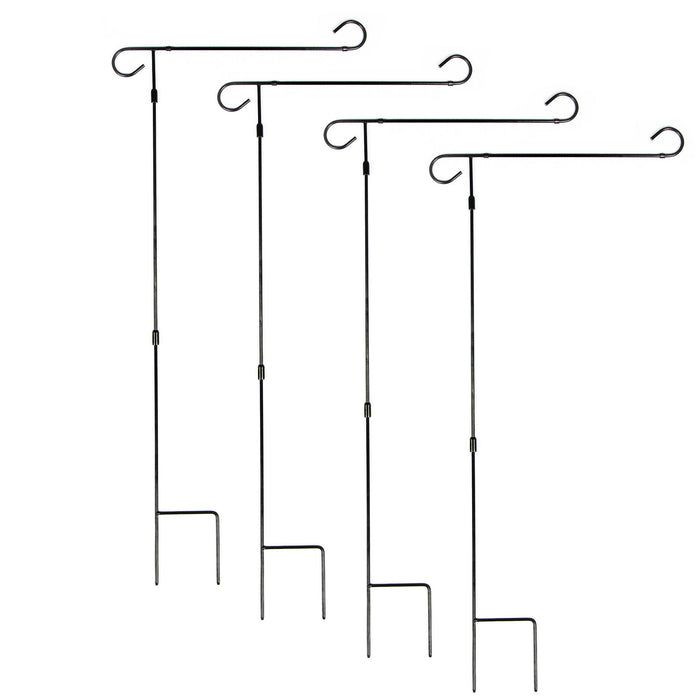G128 4 Pack: Yard Garden Flags Holder, Garden Flag Stand Outdoor Flag Holder, Black Iron 36" H x 16" W
