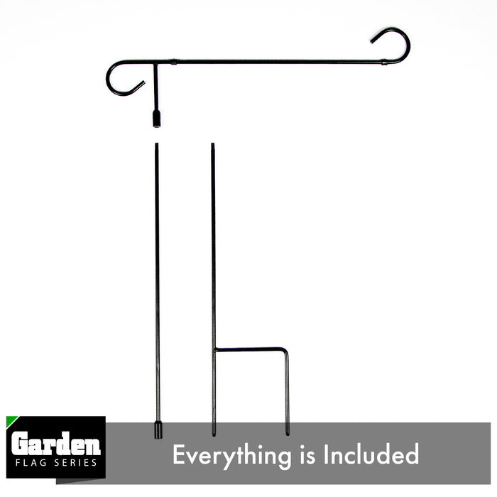G128 2 Pack: Yard Garden Flags Holder, Garden Flag Stand Outdoor Flag Holder, Black Iron 36" H x 16" W