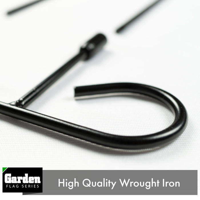 G128 2 Pack: Yard Garden Flags Holder, Garden Flag Stand Outdoor Flag Holder, Black Iron 36" H x 16" W