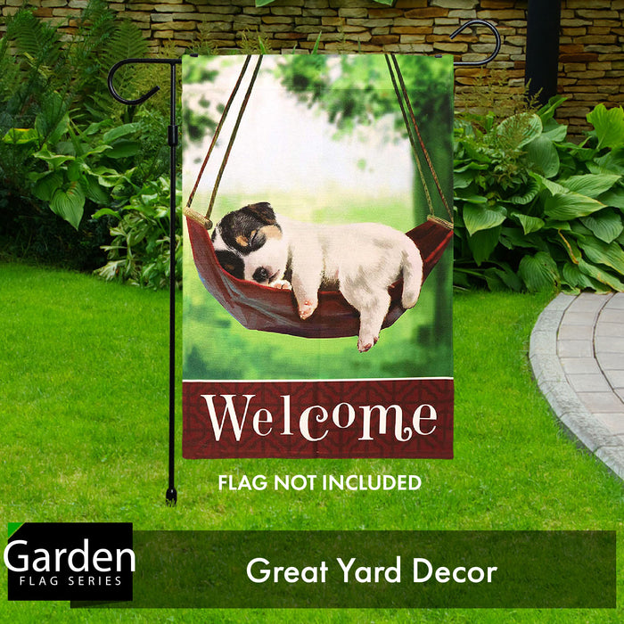 G128 2 Pack: Yard Garden Flags Holder, Garden Flag Stand Outdoor Flag Holder, Black Iron 36" H x 16" W