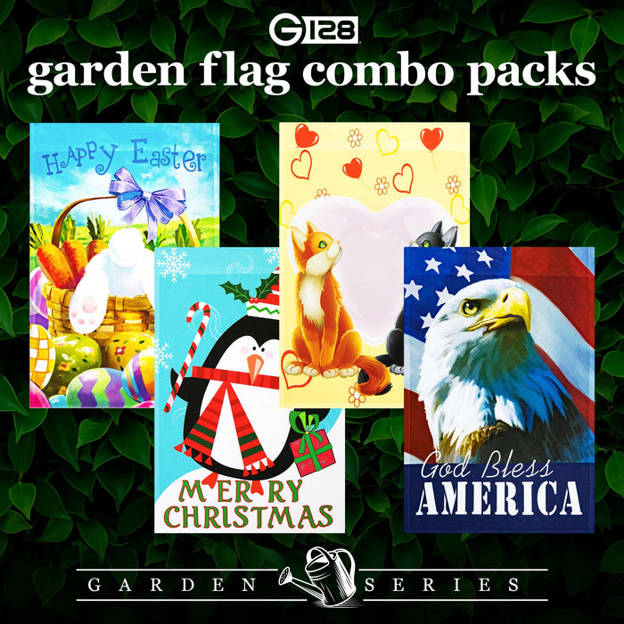 G128 set of 4 holiday and patriotic animals garden flags, 12x18 inch, photo 4