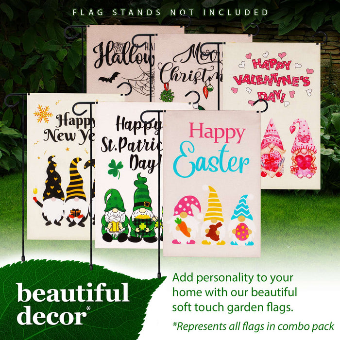 G128 set of 6 holiday gnomes garden flags, 12x18 inch, photo 7