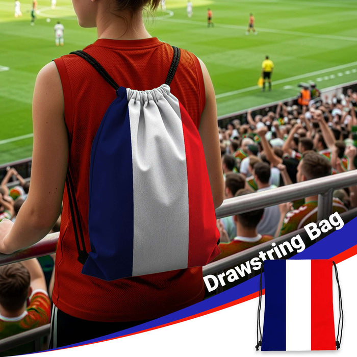 G128 World Soccer Tournament 2026 Cup Soccer Fan Set 6PCS, France Fan Merch with Flag and Bracelet, Accessories for Sports Parties