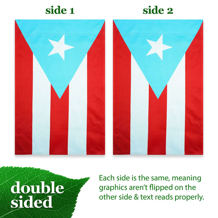 G128 Puerto Rico Light Blue Garden Flag Printed 12x18IN Double Sided Blockout Fabric