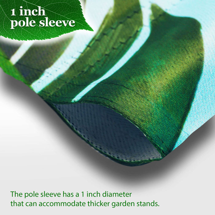 G128 Combo Pack: Garden Flag Stand 36x16IN & Garden Flag Welcome Beach Drink Printed 12x18IN Double Sided