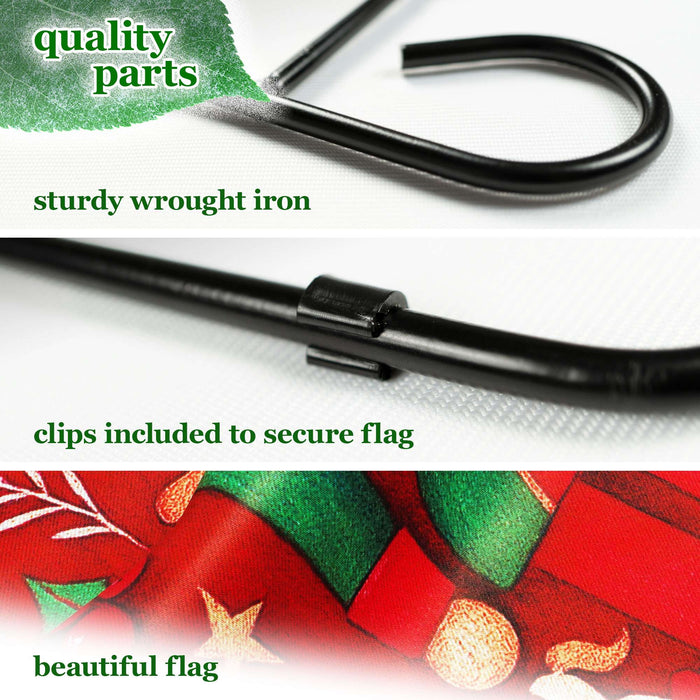 G128 36x16IN Garden Flag Stand & 12x18 Christmas Nutcracker Flag Kit