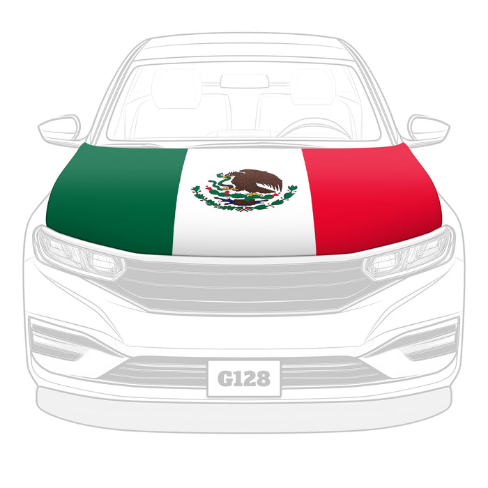 G128 Mexico Mexican Car Hood Cover 3.94x5.25 Ft Two Triangle Fasteners Included
