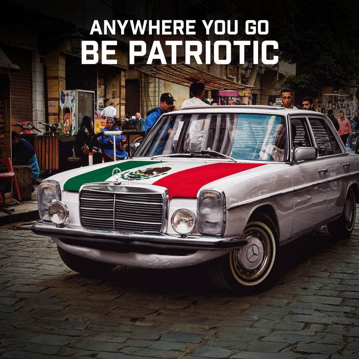 G128 Mexico Mexican Car Hood Cover 3.94x5.25 Ft Two Triangle Fasteners Included